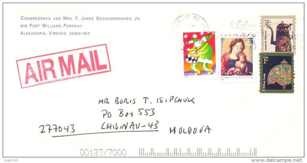 2003. USA, The Letter By Air-mail Post From Alexandria(Virginia) To Moldova - Brieven En Documenten