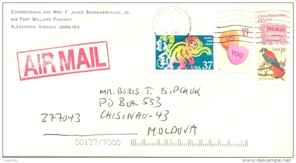 2004. USA, The Letter By Air-mail Post From Alexandria(Virginia) To Moldova - Storia Postale