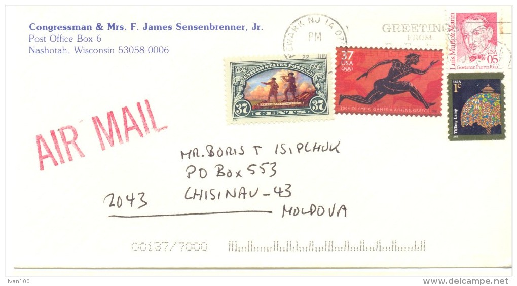 2004. USA, The Letter By Air-mail Post From Nashotah(Wisconsin) To Moldova - Briefe U. Dokumente