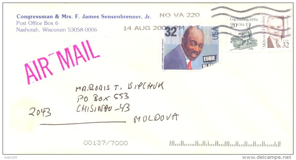 2006. USA, The Letter By Air-mail Post From Nashotah(Wisconsin) To Moldova - Brieven En Documenten