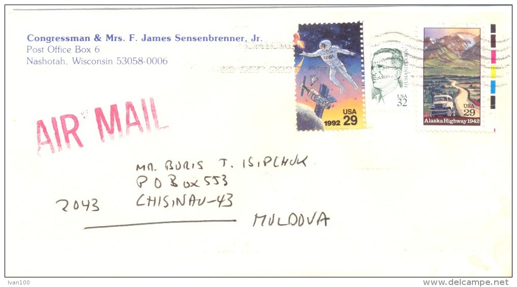 2007. USA, The Letter By Air-mail Post From Nashotah(Wisconsin) To Moldova - Briefe U. Dokumente