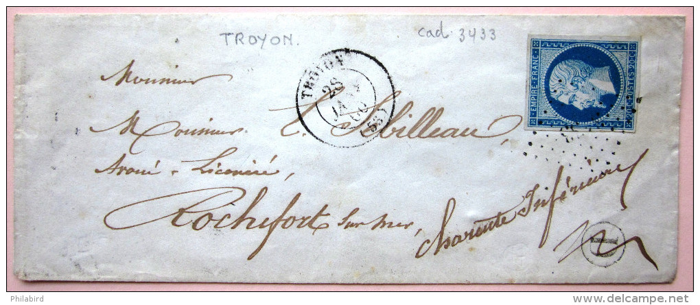 CACHET TYPE 15 + PC 3433 + Boite Rurale  --  TROYON  --  MEUSE  --  LSC  --  1860 - 1849-1876: Klassik