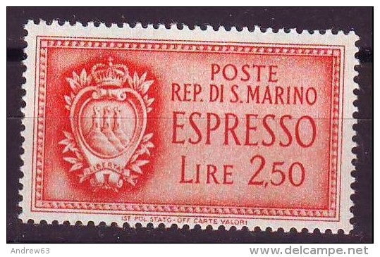 SAN MARINO - 1943 - Espresso 2,50 - Stemma - NUOVO - Timbres Express