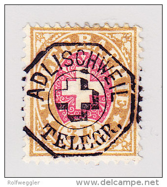 Heimat ZH ADLISCHWEIL TELEGR. Vollstempel Auf Telegraphen Marken 3Fr. 1881 #18 - Télégraphe