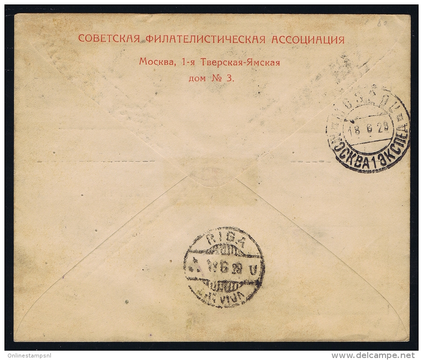 Russia 1929 - Registered Airmail Cover Moscow To Riga Lettland With Michel 267/270 - Covers & Documents