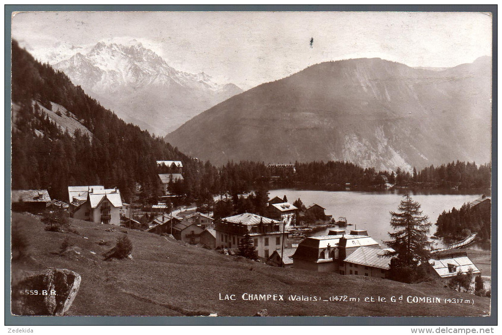 1723 - Ohne Porto - Alte Foto Ansichtskarte - Lac Champex  Orsières - N. Gel 1913 - Orsières