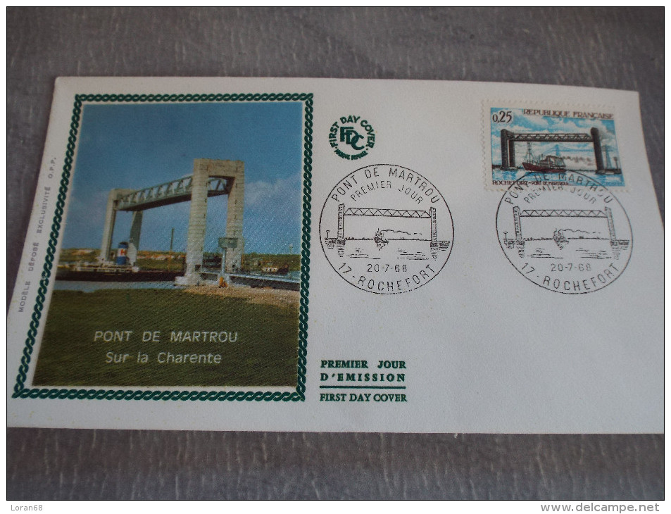 FDC  Pont De Martrou - Rochefort 20/07/1968 - 1960-1969