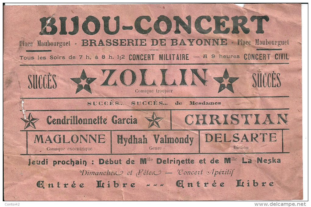 65 TARBES AFFICHETTE PROGRAMME ZOLLIN BEAUCAIRE - Programma's