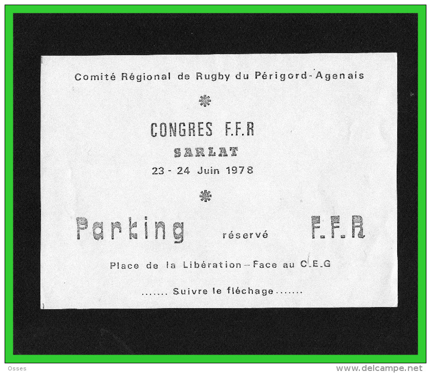 Quatre documents Assemblée.Générale. FFR. Sarlat 24 Juin 1979..(rectos verso)