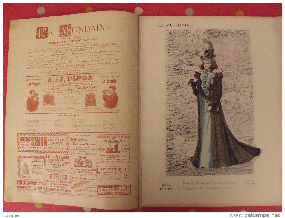 Revue La Mondaine, Revue De L'élégance N° 2 De 1899. Supplément Gravure En Couleur - Fashion