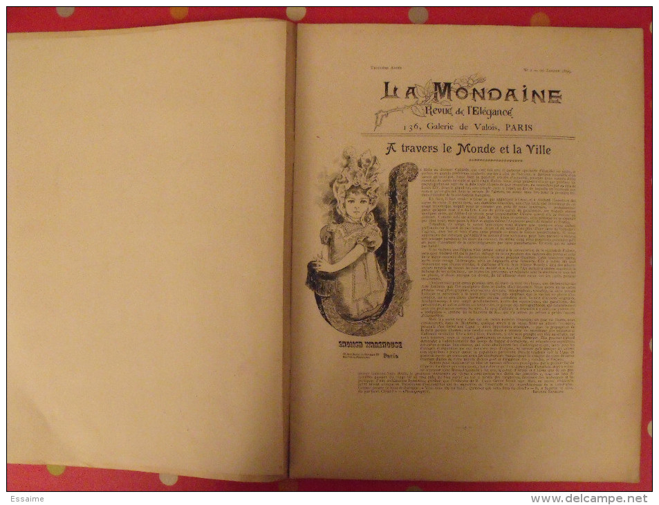 Revue La Mondaine, Revue De L'élégance N° 2 De 1899. Supplément Gravure En Couleur - Fashion