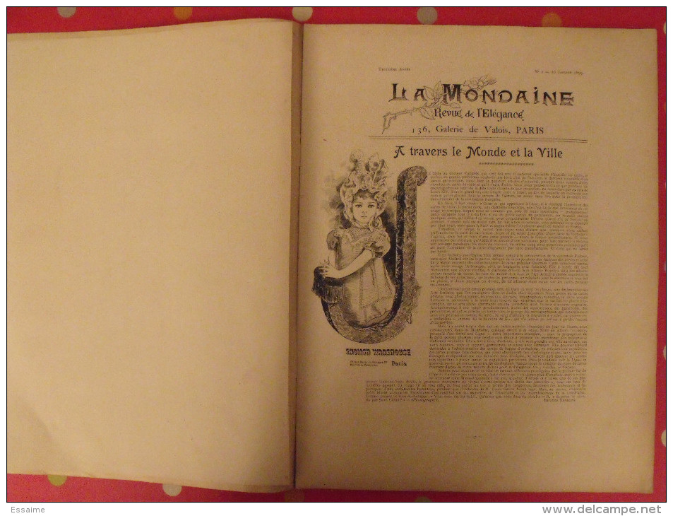 Revue La Mondaine, Revue De L'élégance N° 2 De 1899. Supplément Gravure En Couleur - Mode