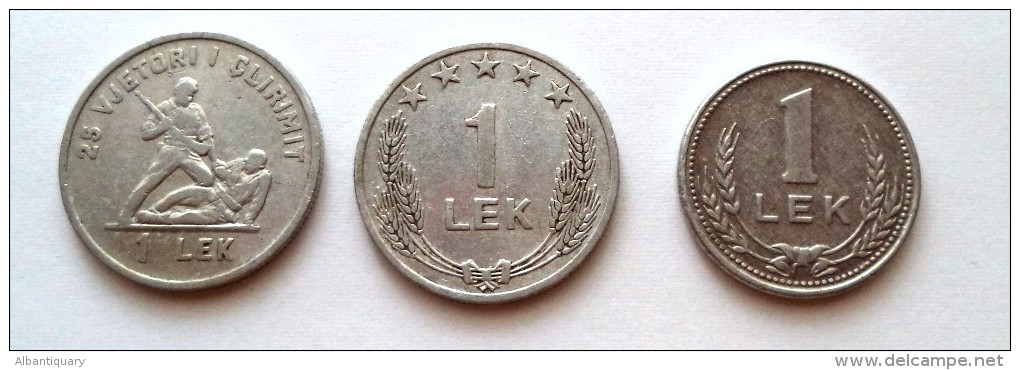 Albania Coin 1 Leke, 1964, 1969, 1988. Circulated - Albanie