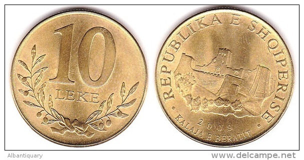 Albania Coin 10 Leke, 2009. Berat Fortress Castle. BU, UNC Or FDC - Albania