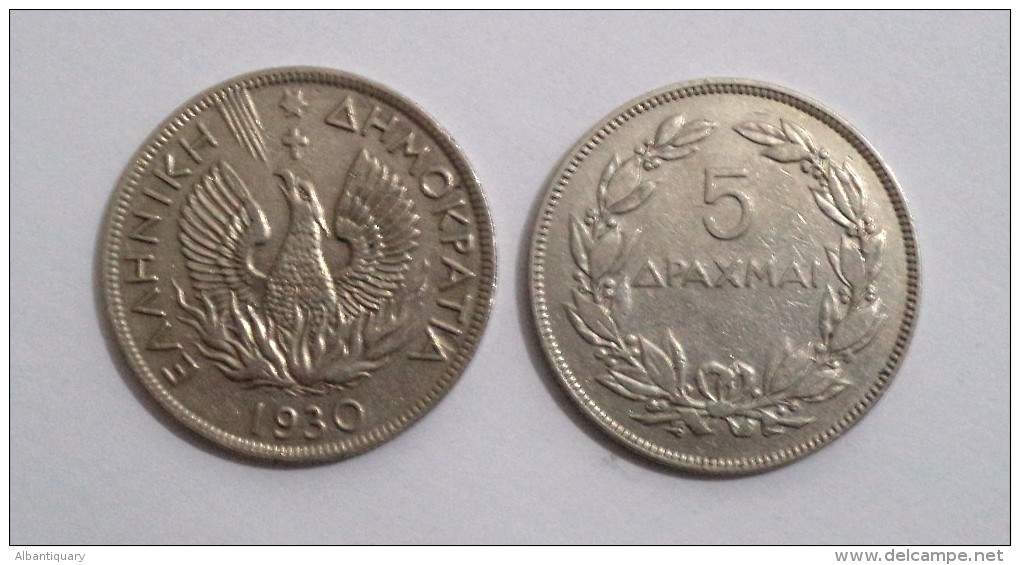 Greece 5 Drachmai, 1930, KM# 71. Very Fine. - Grecia