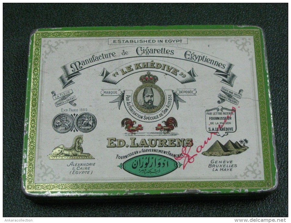 AC - LE KHEDIVE ED LAURENS TOBACCO TIN TURKISH CIGARETTE EGYPTIENNES - Empty Tobacco Boxes