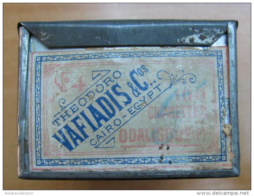 AC - THEODORO VAFIADIS EGYPTIAN CIGARETTES TURKISH TOBACCO  EMPTY TIN BOX - Empty Tobacco Boxes