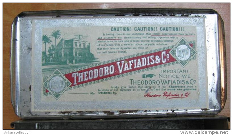 AC - THEODORO VAFIADIS EGYPTIAN CIGARETTES TURKISH TOBACCO  EMPTY TIN BOX