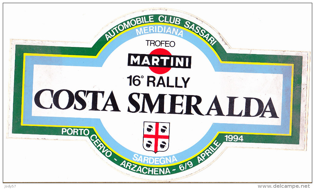 ADESIVO - STICKER - 16° RALLY COSTA SMERALDA - Altri & Non Classificati