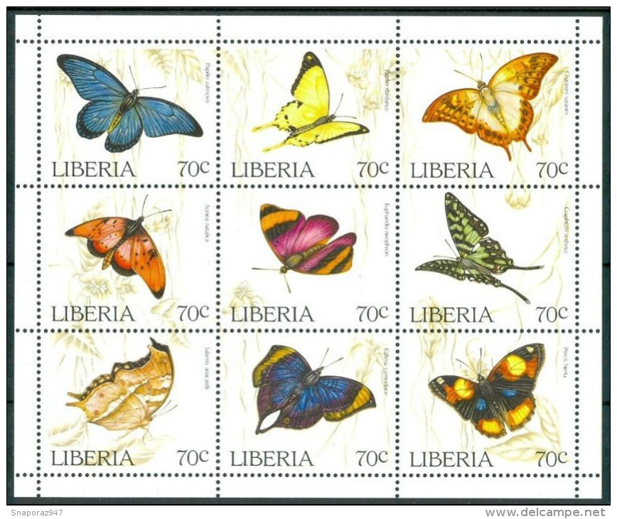 1996 Liberia Farfalle Butterflies Schmetterlinge Papillons Block MNH** Sc81 - Liberia