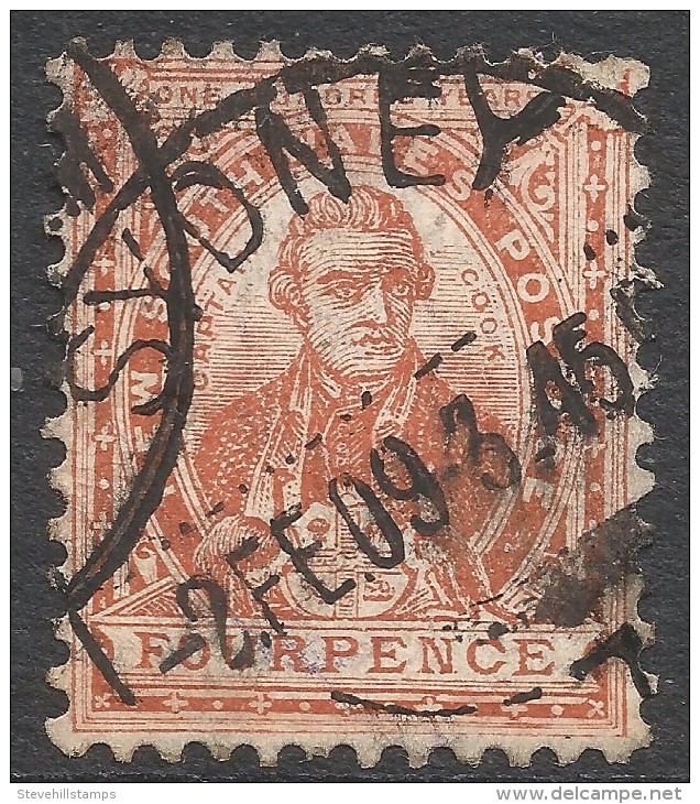 New South Wales. 1888-89 Centenary Of New South Wales. 4d Used.  P 12 SG 255db - Oblitérés