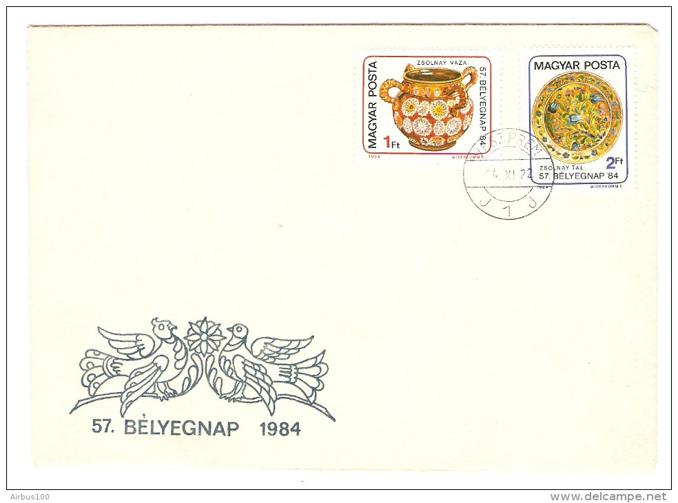 HONGRIE HUNGARY FDC PREMIER JOUR VESZPREM 22/11/1984 57 BELYEGNAP 1984 - FDC