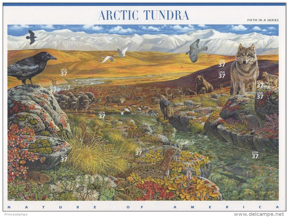 USA (2003) Yv. 3484/93  /  Nature Of America #5 - Fauna - Arctic Tundra - Biodiversity - Wolf - Birds - Bear - Willow - Sonstige & Ohne Zuordnung