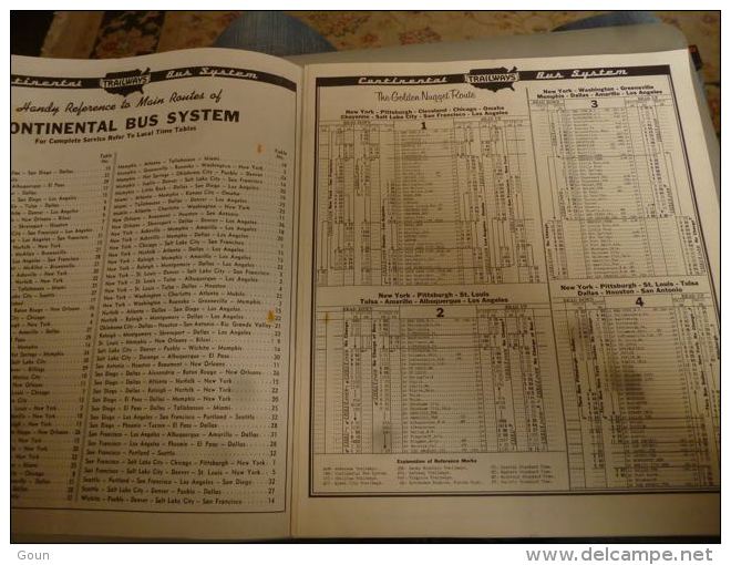 CB9 LC146 Dépliant Continental Trailways Bus Time Tables 1956 - Eisenbahnverkehr