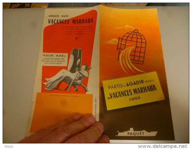 CB9 LC146 Dépliant COmpagnie De Navigation Paquet 1955 Vacances Marhaba - Autres & Non Classés