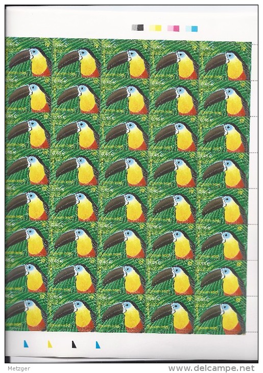 Feuille Complète De 40  Timbres Du N° 3549,  Toucan Ariel. - Feuilles Complètes