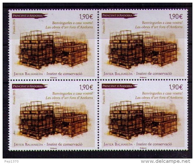 ANDORRA FRANCESA 2015 - ART DE JAUME BALMASEDA - 1 STAMP EN BLOC DE 4 - Unused Stamps