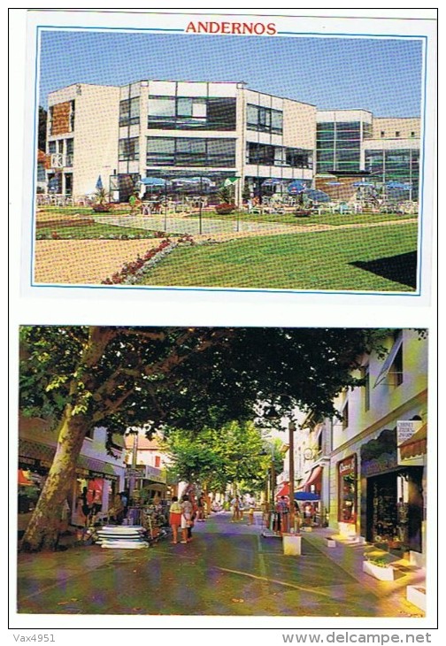 LOT DE 2 CARTES D  ANDERNOS LA RUE PIETONNE + HOTEL RESIDENCE MER ET GOLF   ****   A SAISIR   **** - Andernos-les-Bains