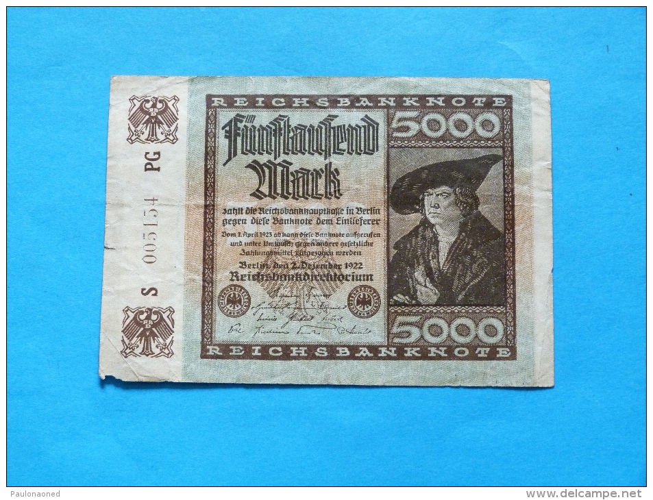 GERMANY   5000  MARK   1922 - 5.000 Mark