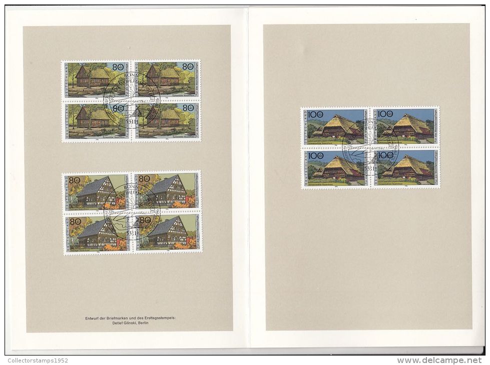 3987FM- GERMAN FARMHOUSES, BOOKLET, OBLIT FDC, 1996, GERMANY - Cuadernillos