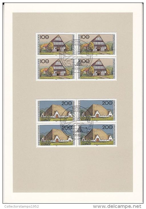 3987FM- GERMAN FARMHOUSES, BOOKLET, OBLIT FDC, 1996, GERMANY - Cuadernillos