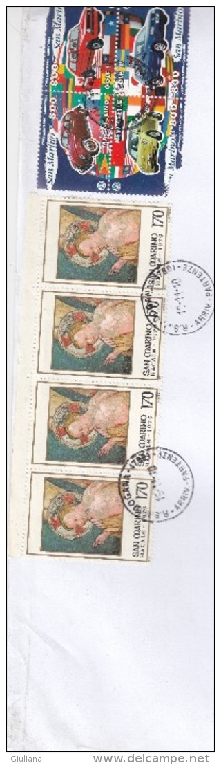 Rep. San Marino 2010    -  Bustone  X L´Italia Affrancat Con  7 Stamps - Cartas & Documentos