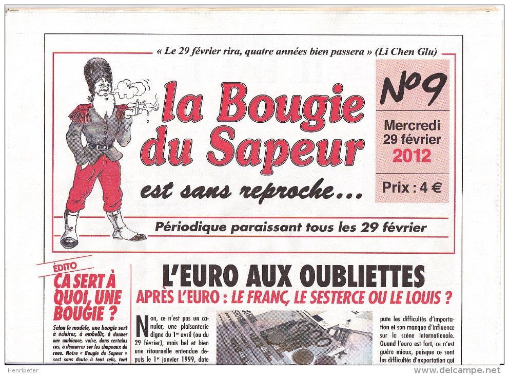 La Bougie Du Sapeur - N° 9 Du 29 Février 2012. Supplément Exceptionnel : La Bougie Du Sapeur Coquine N° 1 - Journal Neuf - Other & Unclassified