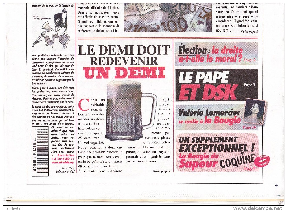 La Bougie Du Sapeur - N° 9 Du 29 Février 2012. Supplément Exceptionnel : La Bougie Du Sapeur Coquine N° 1 - Journal Neuf - Other & Unclassified