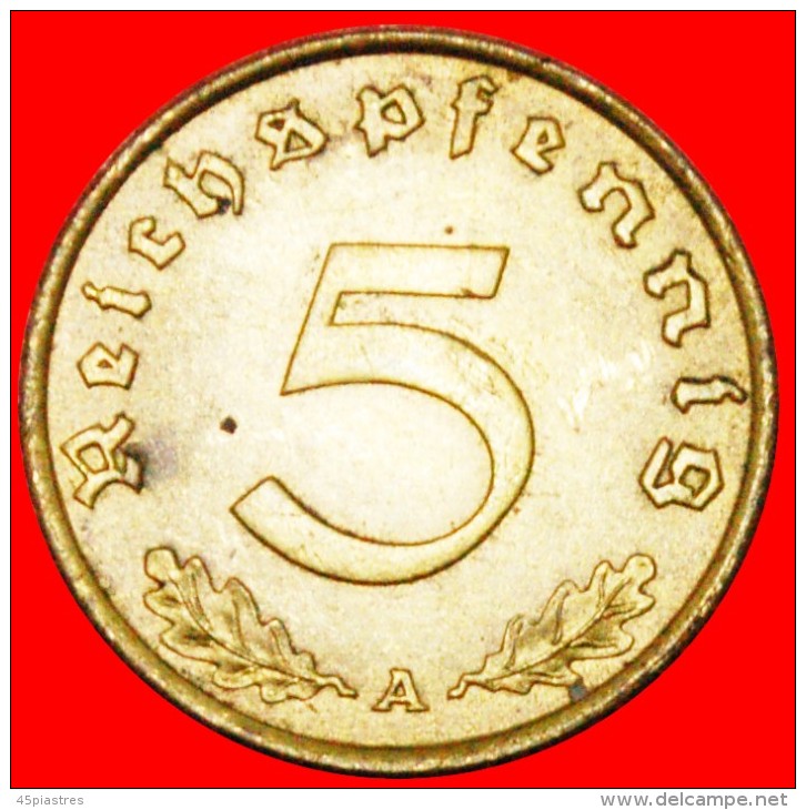 § SWASTIKA: GERMANY &#9733; 5 PFENNIG 1939A! LOW START&#9733;NO RESERVE! Third Reich (1933-1945) - 5 Reichspfennig