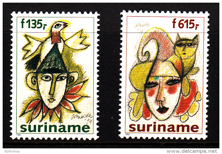 Surinam MNH Scott #1026-#1027 Set Of 2 Paintings Of Jesters By Corneille - Surinam