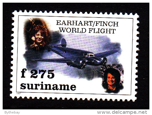 Surinam MNH Scott #1086 275f Retracing And Completion Of Earhart's Route By Lindda Finch - Surinam