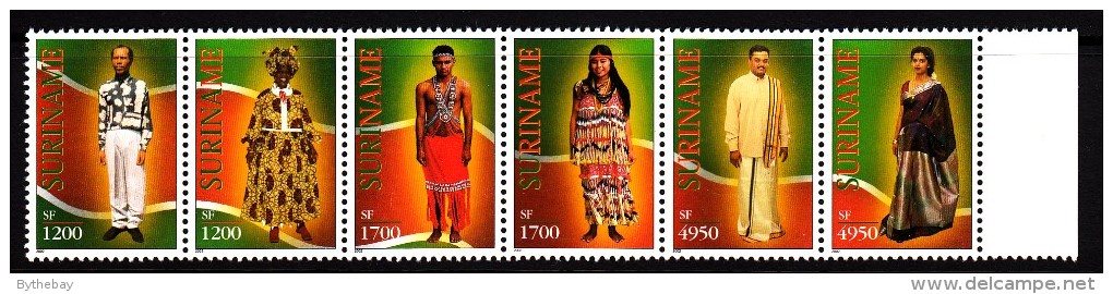 Surinam MNH Scott #1279a-#1279l 2 Strips Of 6 Various Costumes Of Men And Women - Suriname