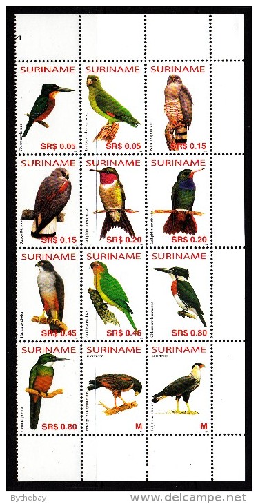 Surinam MNH Scott #1318 Block Of 12 Birds - Surinam