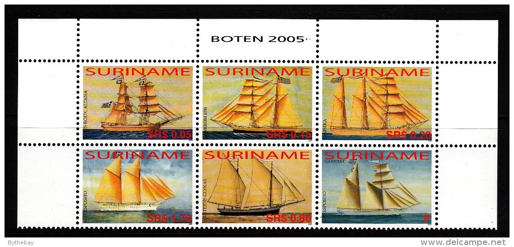 Surinam MNH Scott #1324 Block Of 6 Ships - Surinam