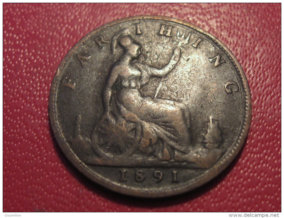 Grande-Bretagne - UK - Farthing 1891 Victoria 4109 - B. 1 Farthing