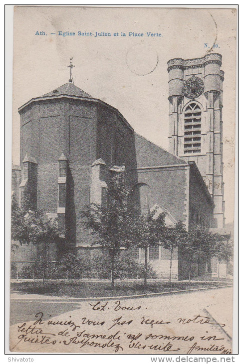 (3946D) Ath Eglise Saint Julient Et La Place Verte - Ath