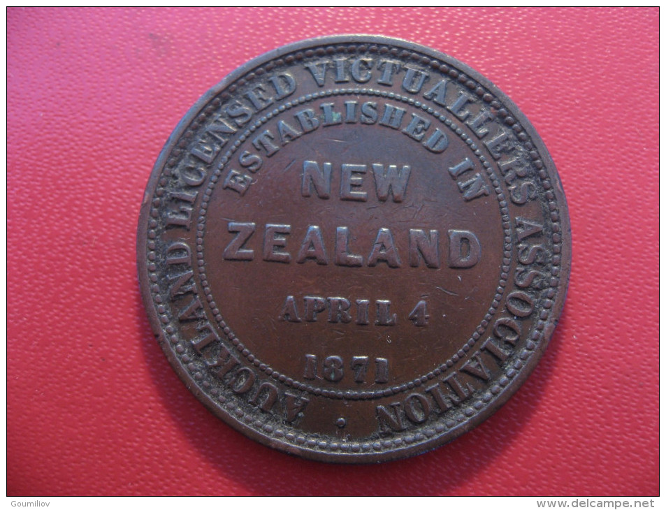 Nouvelle-Zélande - Jeton Token - Auckland Licensed Victuallers Association, April 4 1871 Victoria 5628 - New Zealand