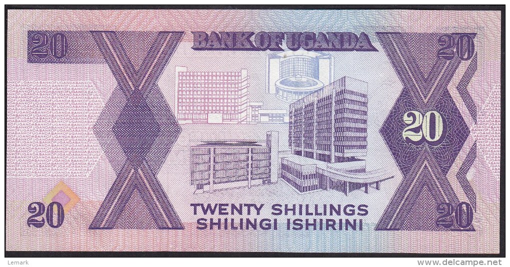 Uganda 20 Shillings 1988 P29b UNC - Uganda