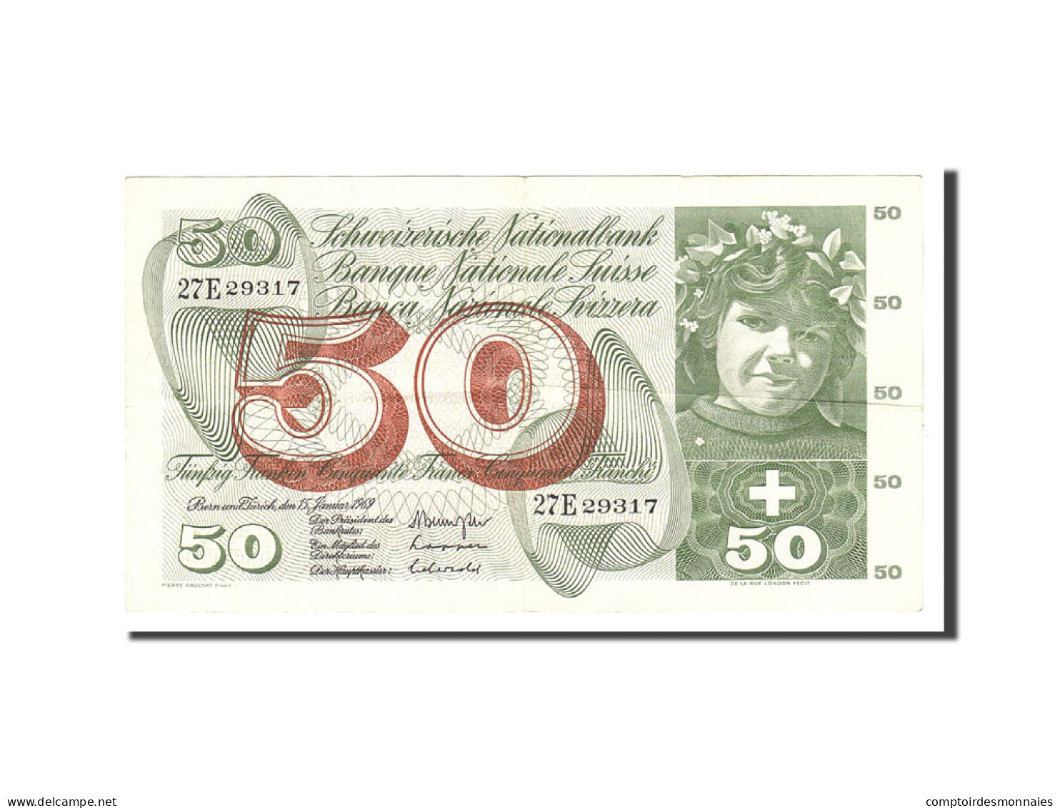 Billet, Suisse, 50 Franken, 1969, 1969-01-15, KM:48i, TTB - Suisse