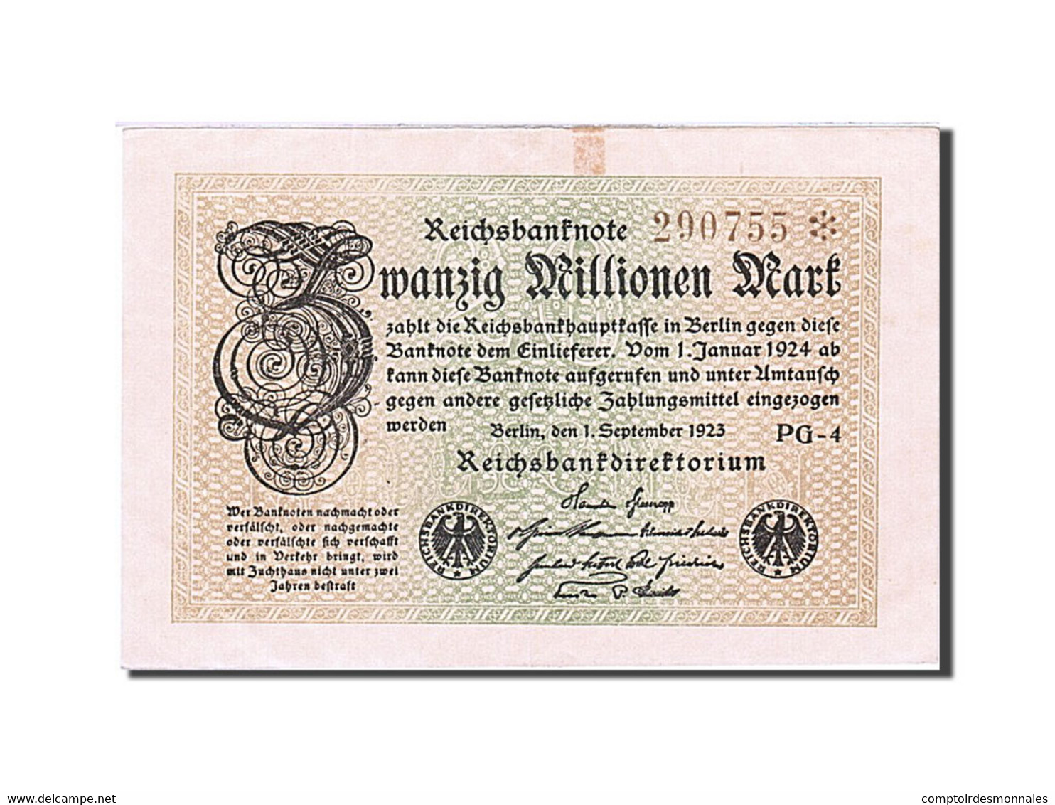 Billet, Allemagne, 20 Millionen Mark, 1923, 1923-09-01, KM:108e, SPL - 20 Millionen Mark